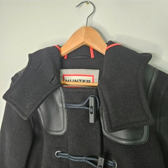 Hunter Wool Belted Duffle Coat Women's Sz S Black - Picture 8 of 15